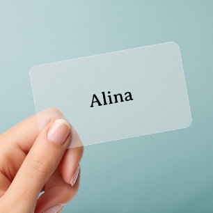 delete text add own design Rounded Frosted Clear Business Cards