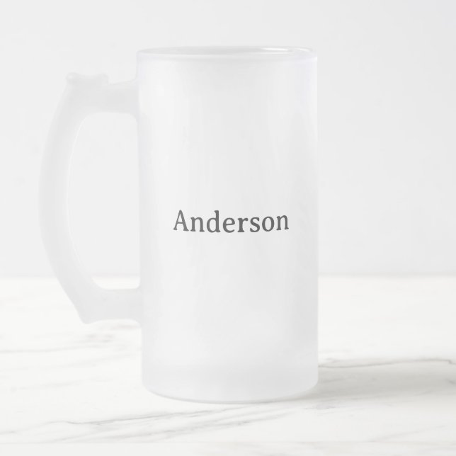 Delete Text Replace Own Design 16 oz  Frosted Glass Beer Mug (Left)