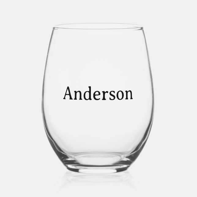 Delete Text Replace Own Design 16 oz Stemless Wine Glass (Front)