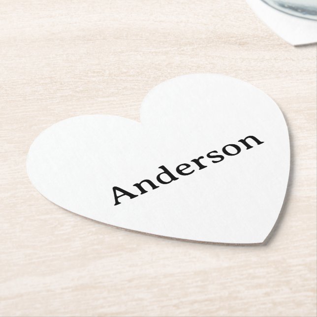 Delete Text Replace Own Design 4" x 4" Heart Paper Coaster (Angled)