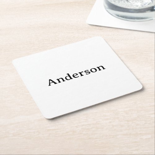 Delete Text Replace Own Design 4" x 4" Square Paper Coaster