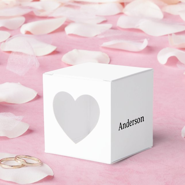 Delete Text & Replace Own Design Heart 2"x2"x2" Favor Boxes (Wedding)
