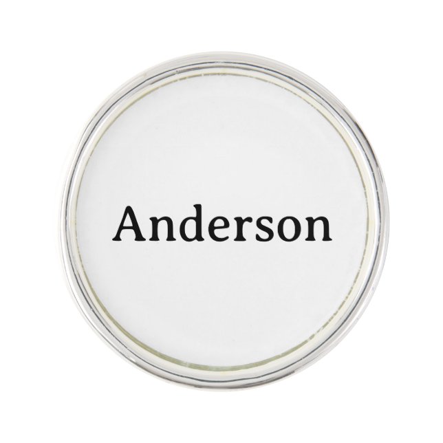 Delete Text Replace Own Design Round Silver Plated Lapel Pin (Front)