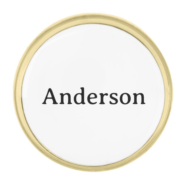 Delete Text Replace Own Design Small Round  Gold Finish Lapel Pin (Front)
