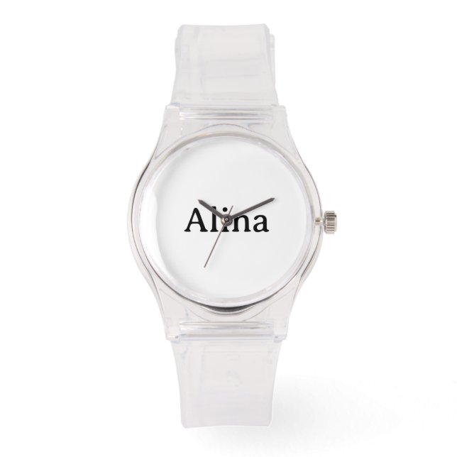 delete text Silicone Strap Clear Watch (Front)