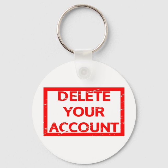 Delete your account Stamp Keychain (Front)