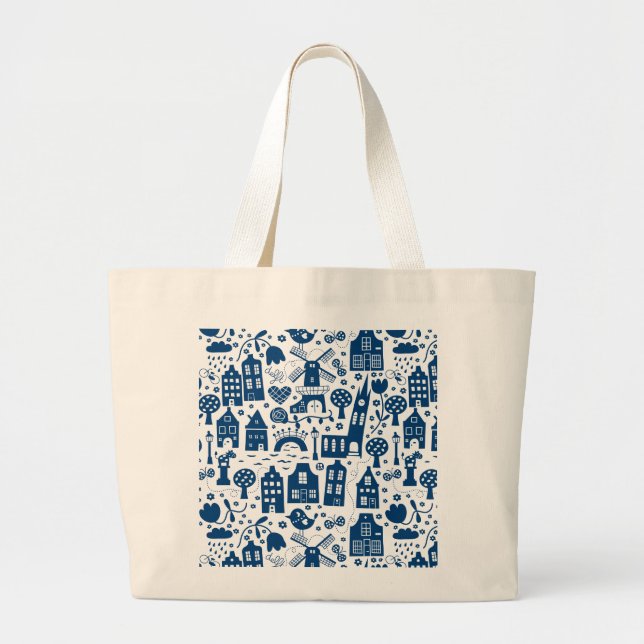 Delf Blue Large Tote Bag (Front)