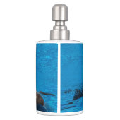 "Delfin pair" by mysteryella Soap Dispenser & Toothbrush Holder (Back)