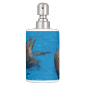 "Delfin pair" by mysteryella Soap Dispenser & Toothbrush Holder (Front)