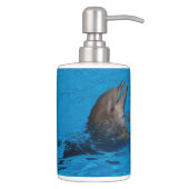 "Delfin pair" by mysteryella Soap Dispenser & Toothbrush Holder (Right)