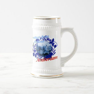 Delft Blue Amsterdam Holland Beer Stein