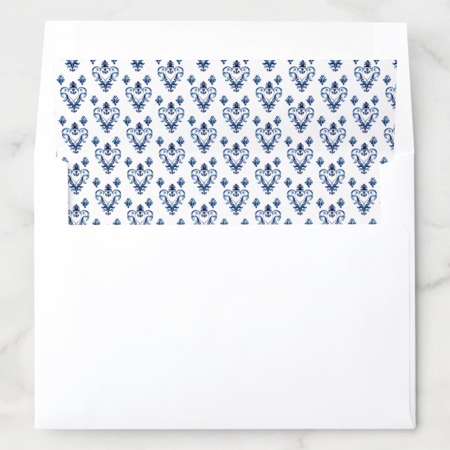 Delft Blue and White patten  Envelope Liner (In Envelope)