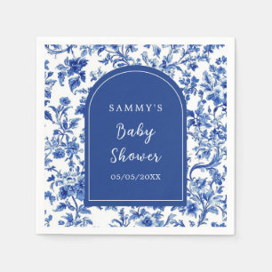 Delft Blue Antique Chinoiserie Baby Shower Napkins