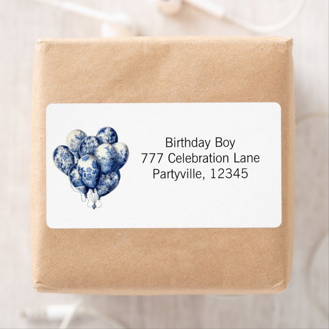 Delft Blue Balloons customizable Label (Insitu)