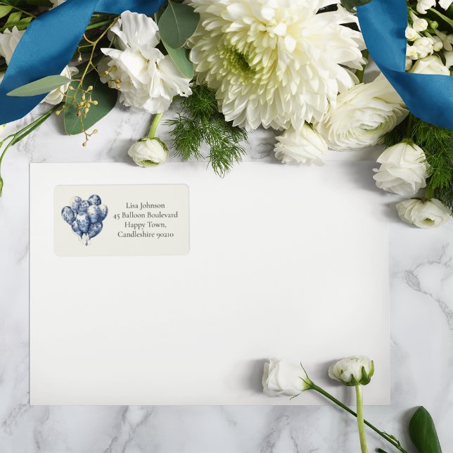 Delft Blue Balloons customizable Label (Creator Uploaded)