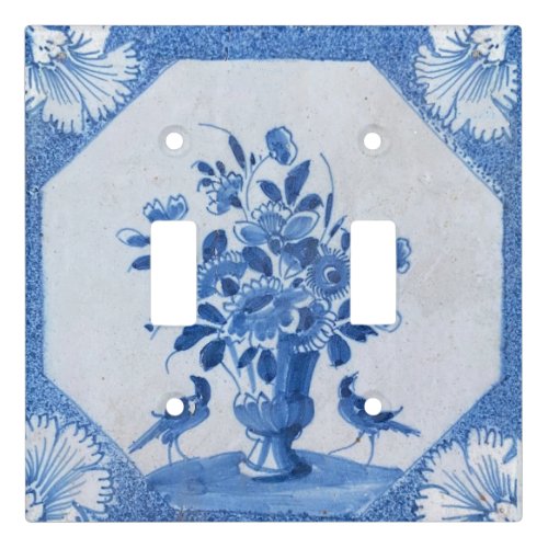 Delft Blue Birds floral French Country Chic Light Switch Cover