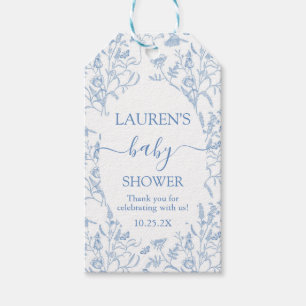 Delft Blue Chinoiserie Baby Shower Boy Gift Tag