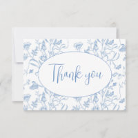 Delft Blue Chinoiserie Baby Shower Boy Thank You