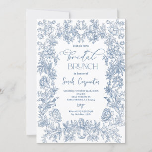 Delft Blue Chinoiserie Bridal Shower Brunch Invitation