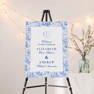 Delft Blue Chinoiserie Wedding Foam Board
