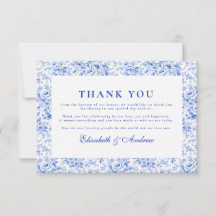 Delft Blue Chinoiserie Wedding Thank You Card