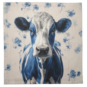 Delft Blue Cow – A Timeless Artistic Tribute Cloth Napkin