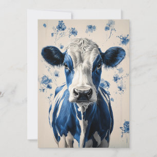 Delft Blue Cow – A Timeless Artistic Tribute Invitation