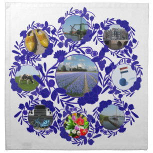 Delft Blue Delftware Style Holland Cloth Napkin