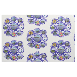 Delft Blue Delftware Style Holland Images Pattern Fabric