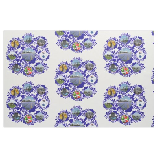 Delft Blue Delftware Style Holland Images Pattern Fabric