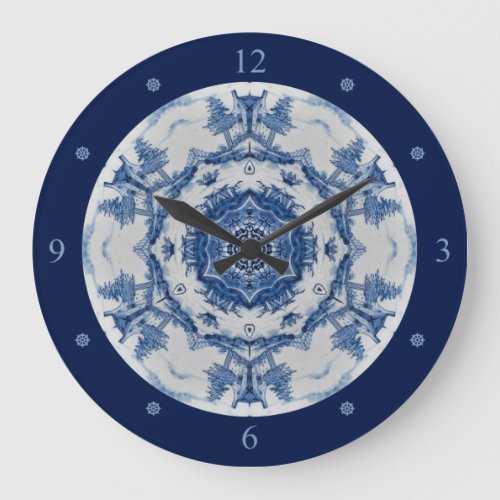 Delft Blue Design 02 From 1764     Large Clock