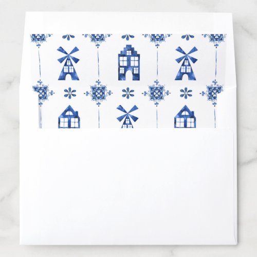 Delft Blue Dutch Pattern Envelope Liner