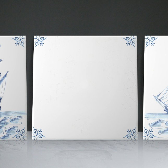 Delft Blue Dutch Style Frigate Schooner Sail Boat  Ceramic Tile (Creator Uploaded)