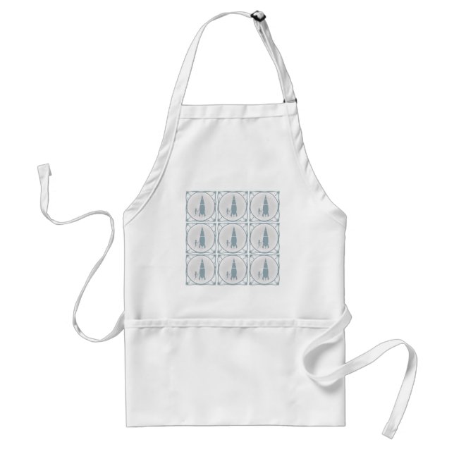 Delft blue effect Rocket scientist Adult Apron (Front)
