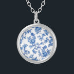 Delft Blue Floral Chinoiserie  Silver Plated Necklace<br><div class="desc">The bride team will love these gorgeous floral chinoiserie style gifts.</div>