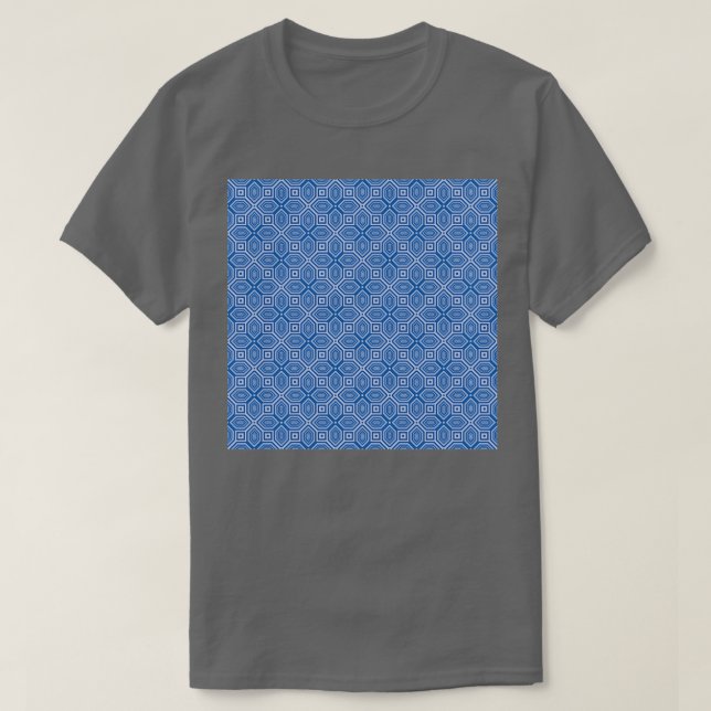 Delft Blue Op Art Pattern T-Shirt (Design Front)