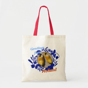 Delft Blue Pattern Clogs Greetings from Holland Tote Bag