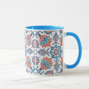 Delft Blue Red Pattern Art Coffee Mug