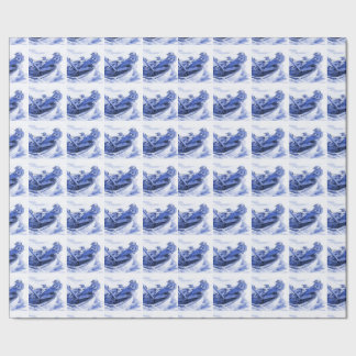 Delft Blue Sailing Tile Designs Wrapping Paper
