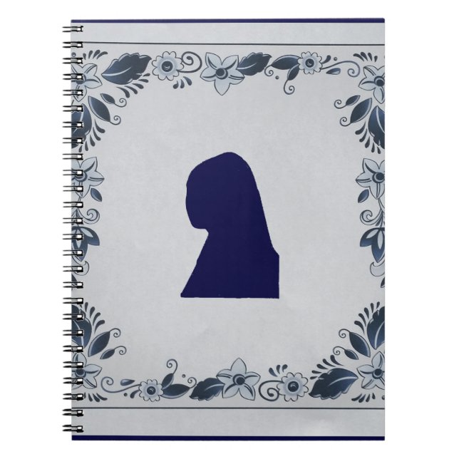 Delft blue tile Girl with a Pearl Earring Notebook (Front)