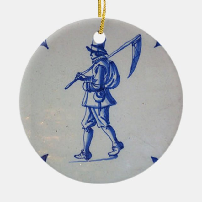 Delft Blue Tile - Template Ceramic Ornament (Front)