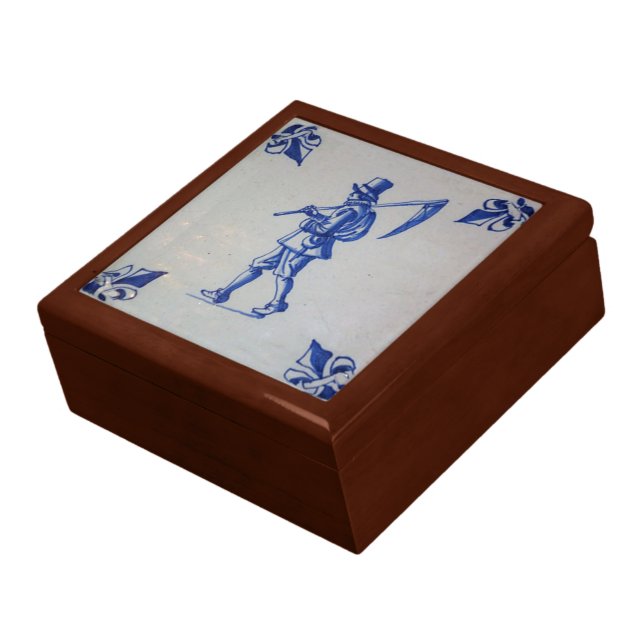 Delft Blue Tile - Template Jewelry Box (Side)