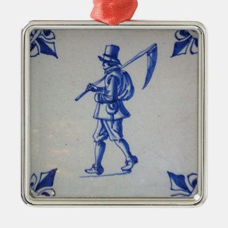 Delft Blue Tile - Template Metal Ornament