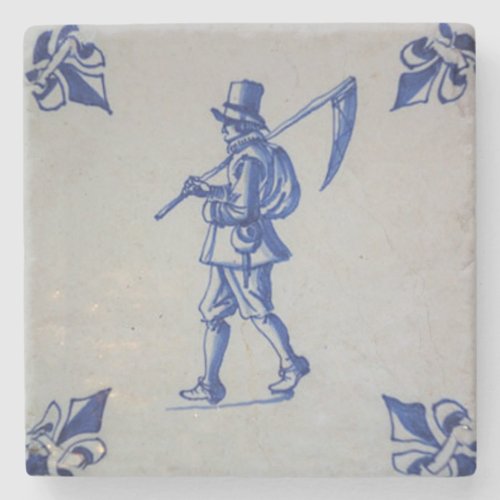 Delft Blue Tile _ Template Stone Coaster