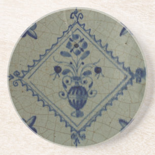 Delft Blue Tile - Vase with Flowers and Bouquet Sandstone Coaster