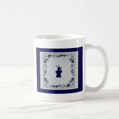 Delft blue tile windmill de Roos in Delft Coffee Mug