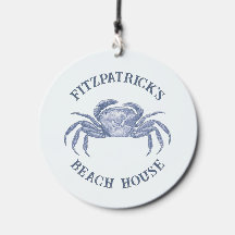 Delft Blue Vintage Crab Nautical Beach House