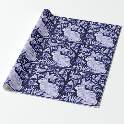 blue and white wrapping paper