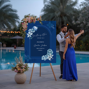 Delft Blue White Chinoiserie Floral Bridal Shower  Foam Board