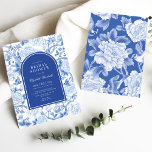 Delft Blue White Chinoiserie Floral Bridal Shower Invitation<br><div class="desc">This chinoiserie-inspired design features elegant botanical florals,  birds and greenery in delft blue and white. Personalize the invite with your details and if you want to further re-arrange the style and placement of the text,  please press the "Click to customize further" button.</div>